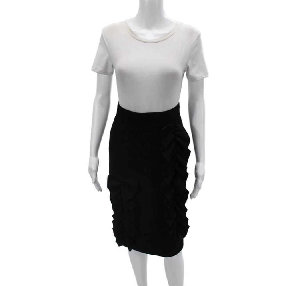 Stogova Women Straight Pencil Short Wool Blend Black Skirt Size 40